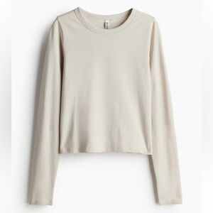 H&M divided Women's Cream Long Sleeve Top